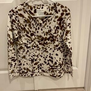 New Liz Claiborne Women's Printed Top - Brown and White PS